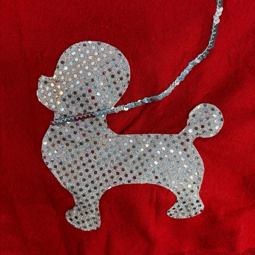 Forum Novelties Red Poodle Skirt Silver Sequin 1950s Costume 23545 One Size